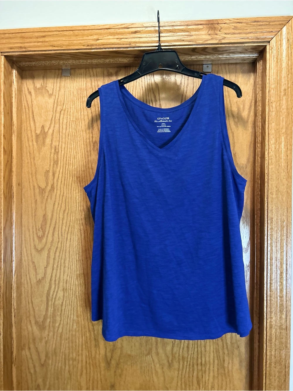 Chico’s Ultimate Tee Blue Tank & Open Front Cardigan Set Size 3 XL Cotton Modal - Picture 7 of 10